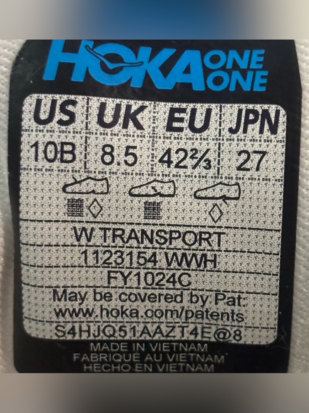 Hoka 💅 Transport Cordura Women’s Hiking Running Athletic White 1123154 WWH NEW - Picture 12 of 12